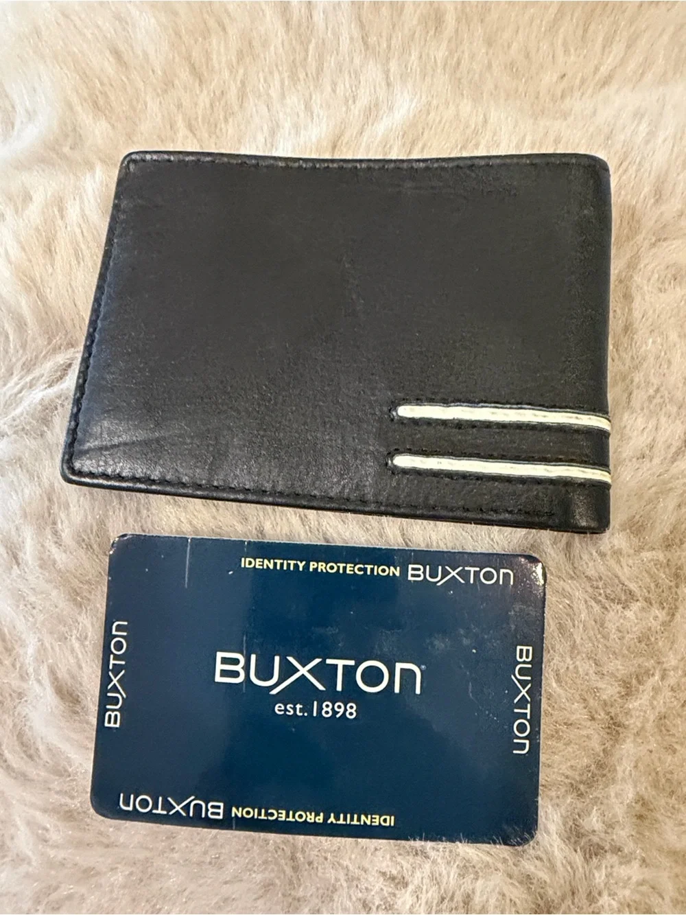 Buxton Black Embossed Leather Men's Wallet